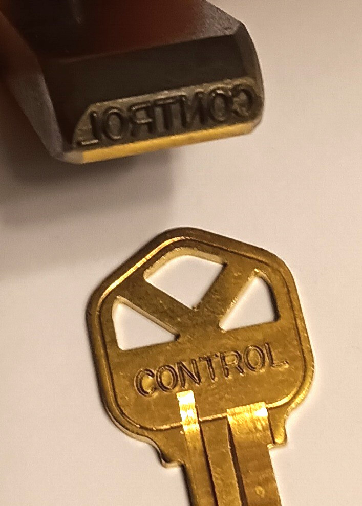 Key Stamp Locksmith Tool Key Punch Mark Reads CONTROL, EverStamp #119