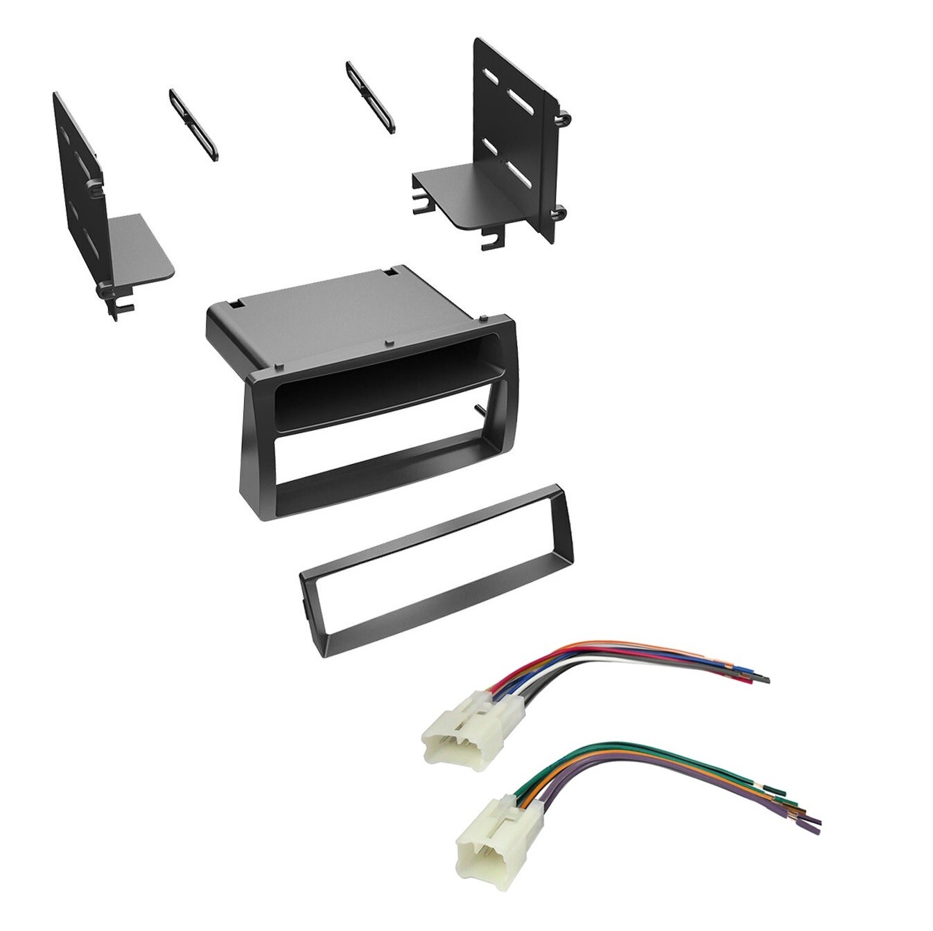 Car Stereo Dash Install Kit w/ Pocket & Female Harness 2003-2008 Toyota Corolla