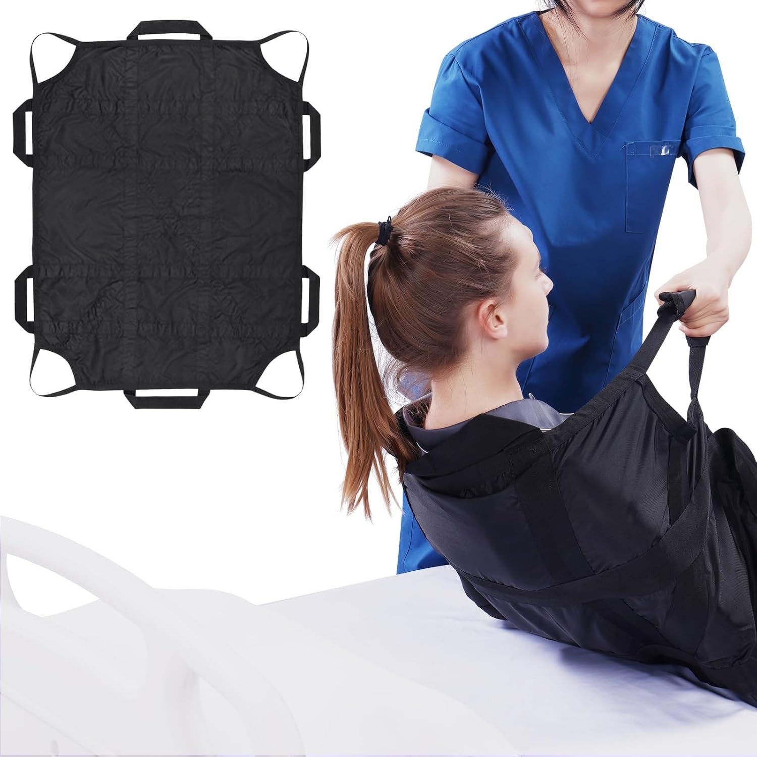 Positioning Bed Pad with Handles 50"x40" Draw Sheet for Hospital Bed Patients