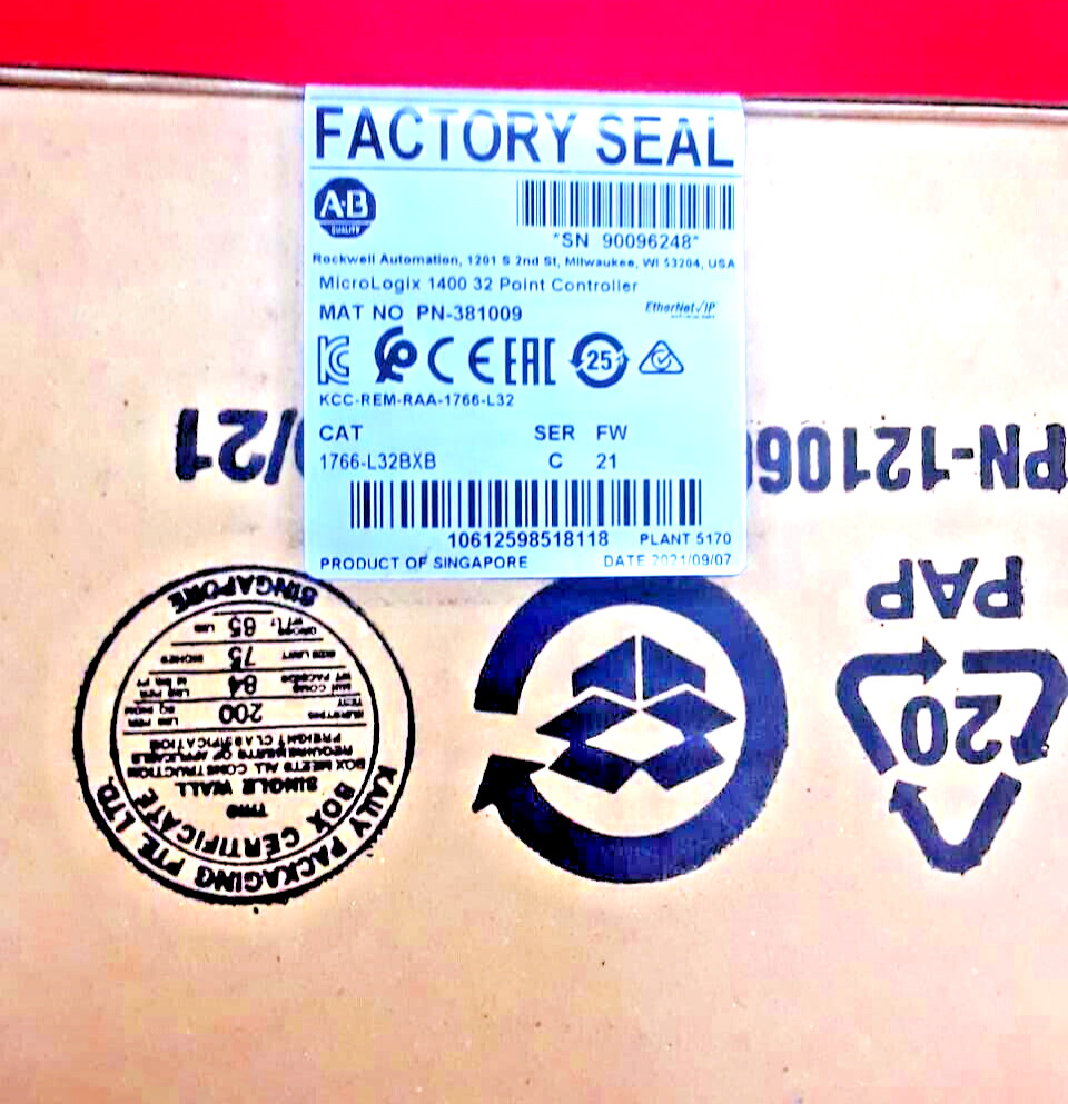 Allen Bradley 1766-L32BXB Ser C FW 14 MicroLogix 1400 Controller CPU 32 Point