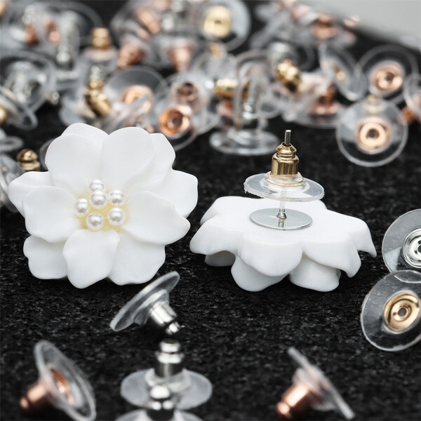 100pcs Hypoallergenic Earring Backs for Heavy Earrings Stoppers Plastic Disc