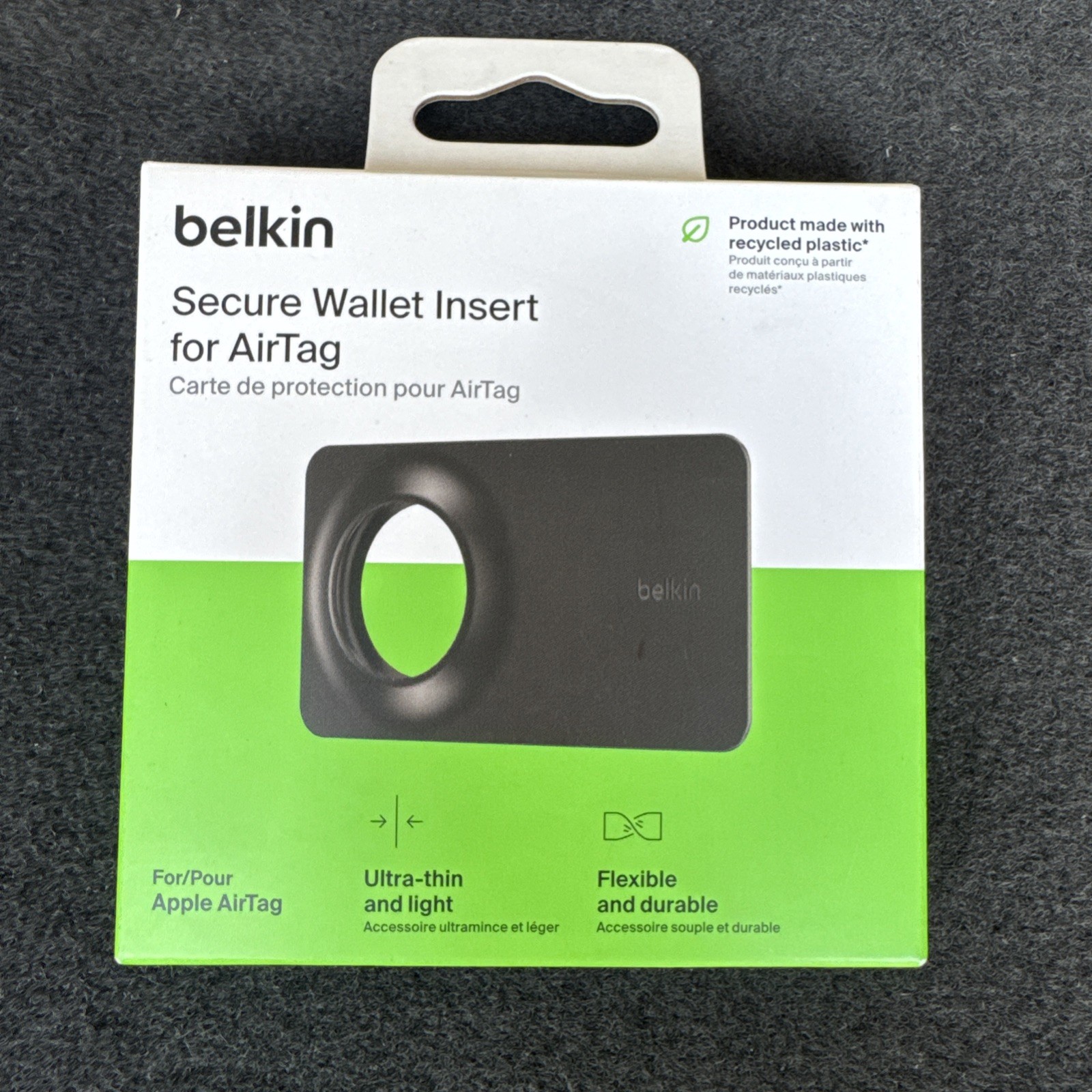 Belkin - Secure Wallet Insert for Apple AirTag, Ultra Slim, Flexible Credit C...