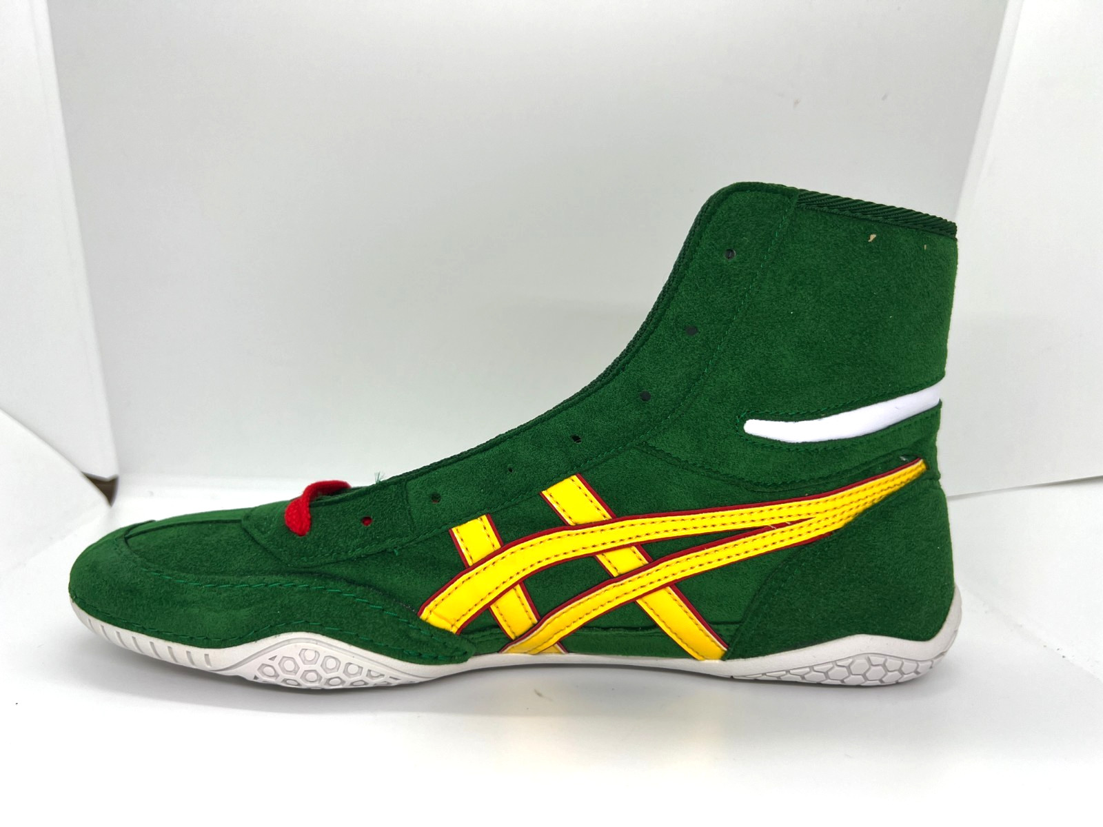 asics Boxing Wrestling Shoes Green Yellow Line Red 1083A001 NEW EX-EO TWR900
