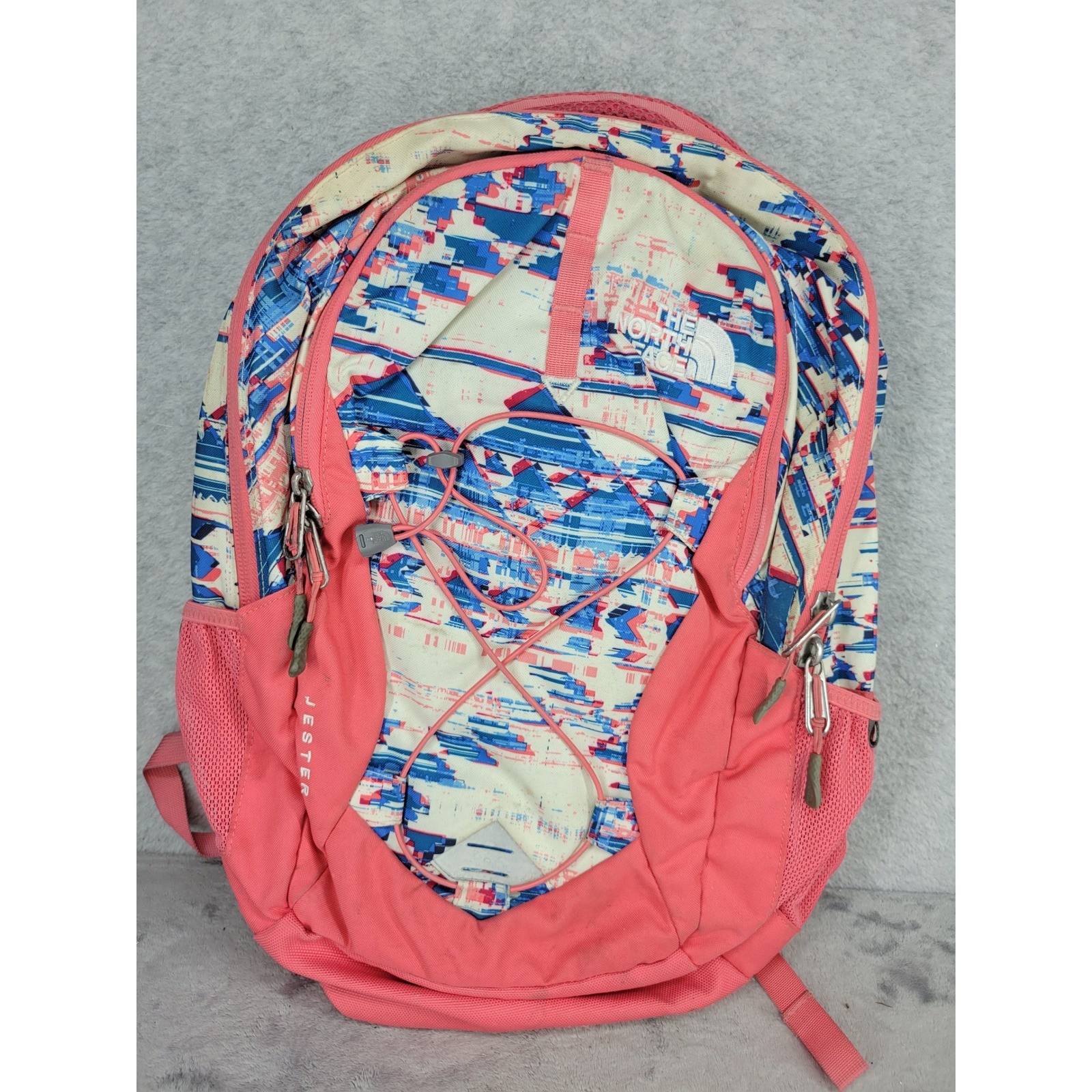 The North Face Jester Backpack Women Multicolor Print Pink Adjustable Straps