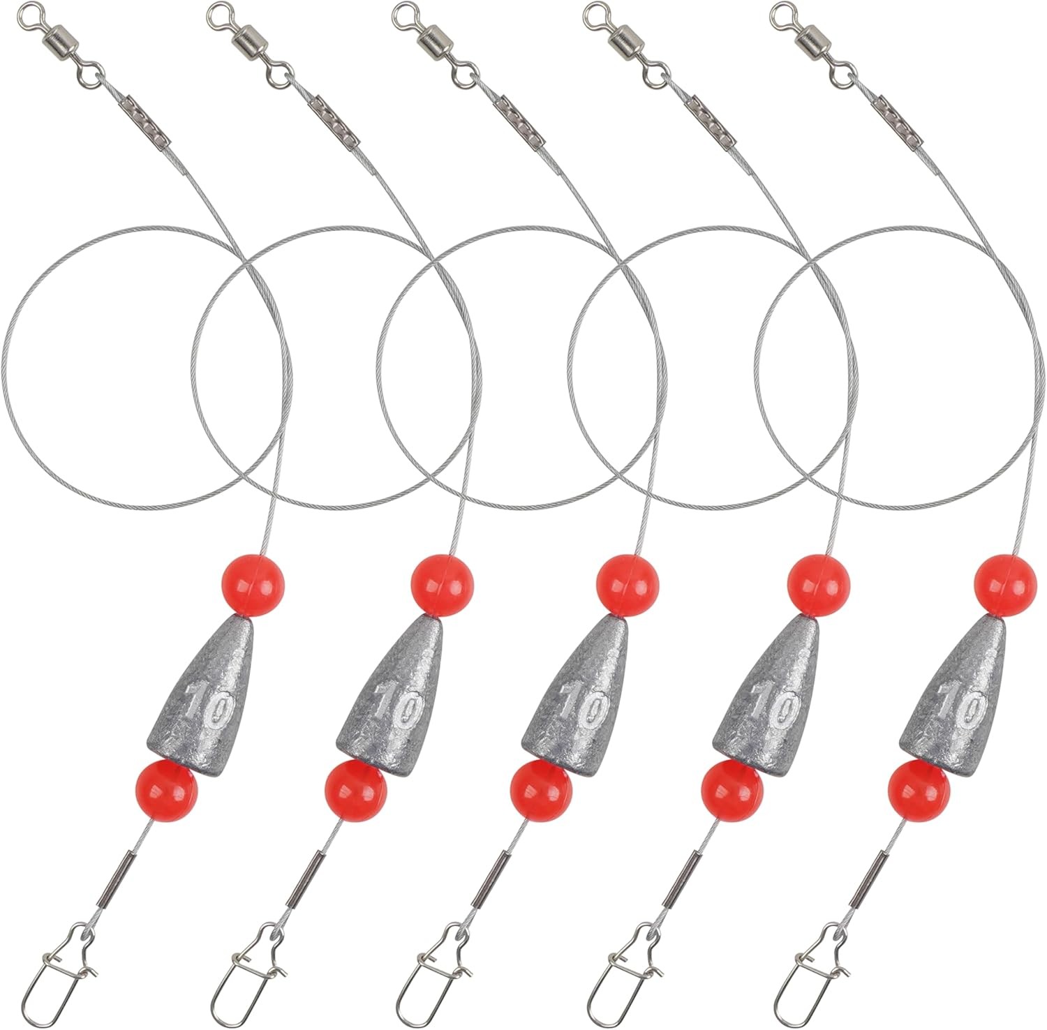 Carolina Rig Sawater Bass Fishing Kit Ready Tied Steel Leaders 10PCS