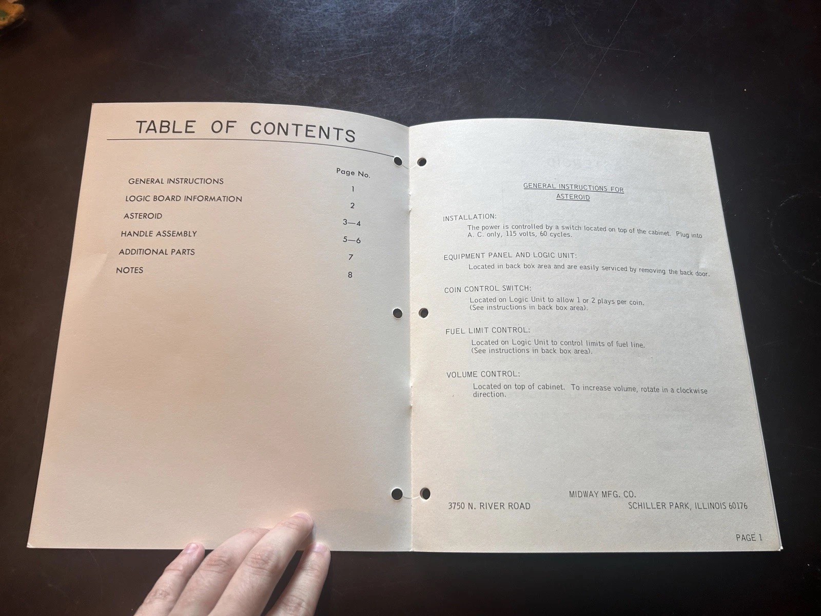 1973 Midway’s Asteroid Part Catalog