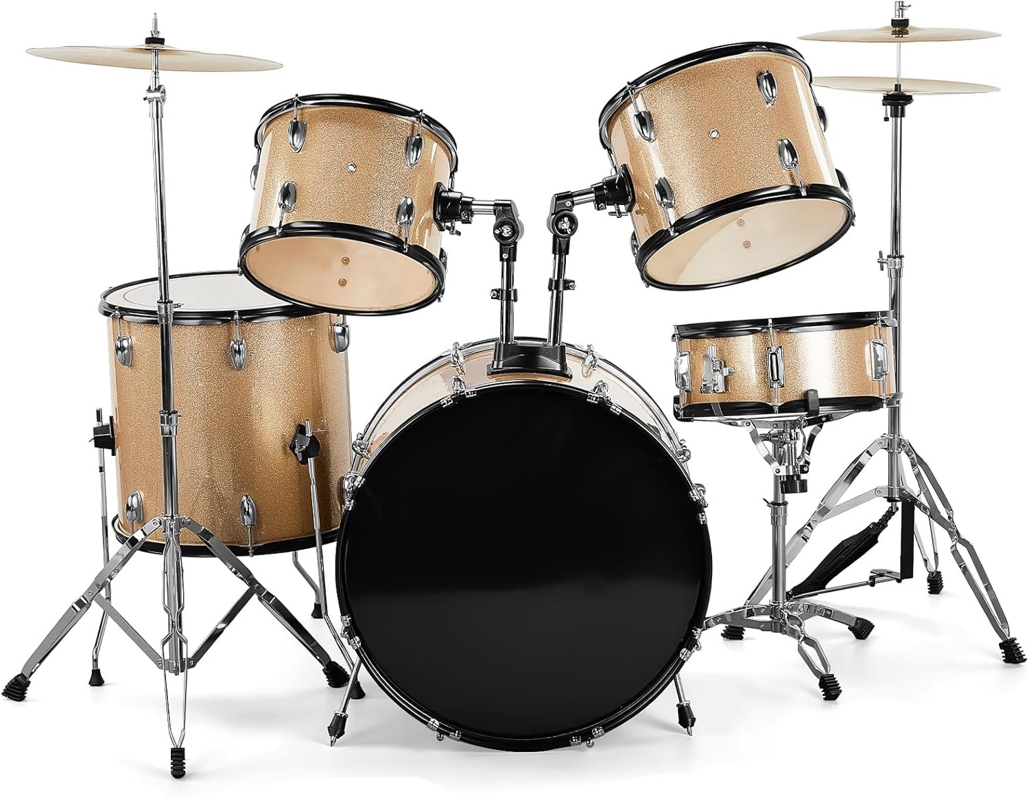 22 Inch Adult Drum Set, 5-Piece Full-Size Drums Kit w/Cymbal Stands,Hi-hat Stand