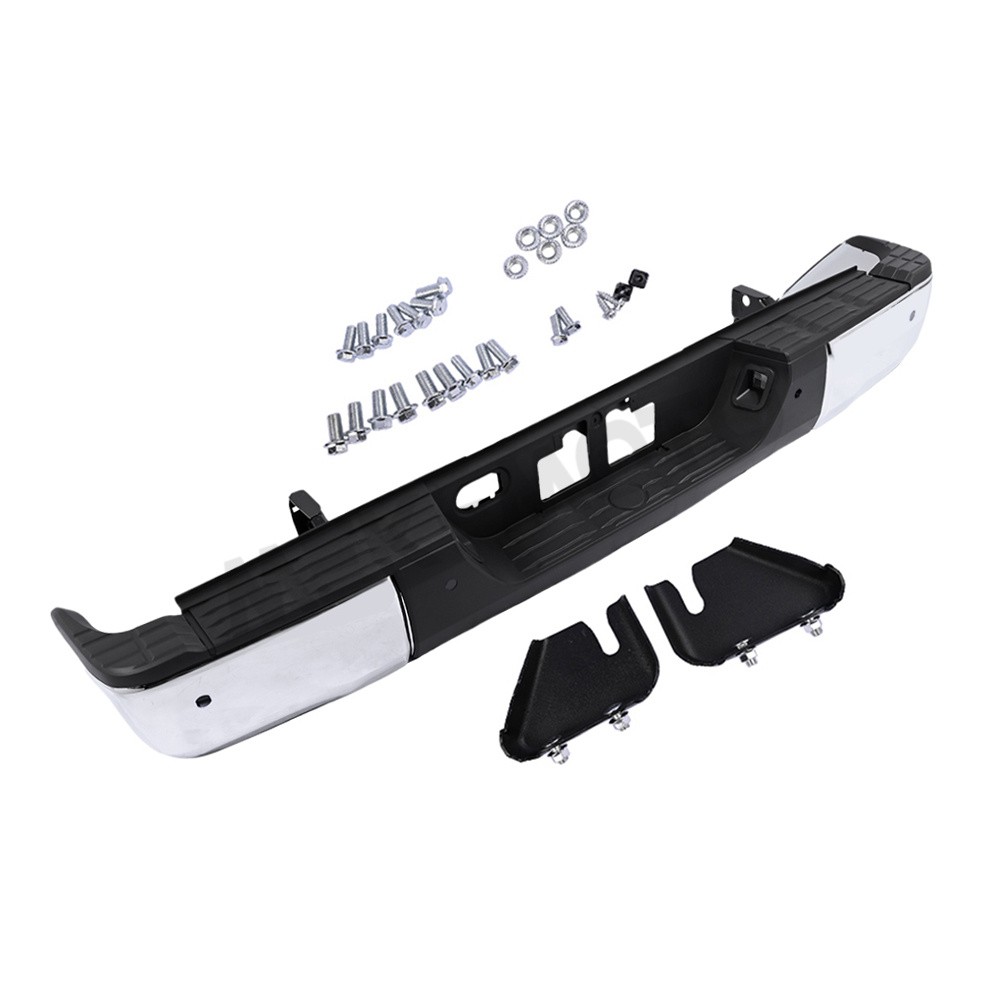 Chrome Rear Step Bumper Assembly for 2014-2021 Toyota Tundra w/ Park Assist
