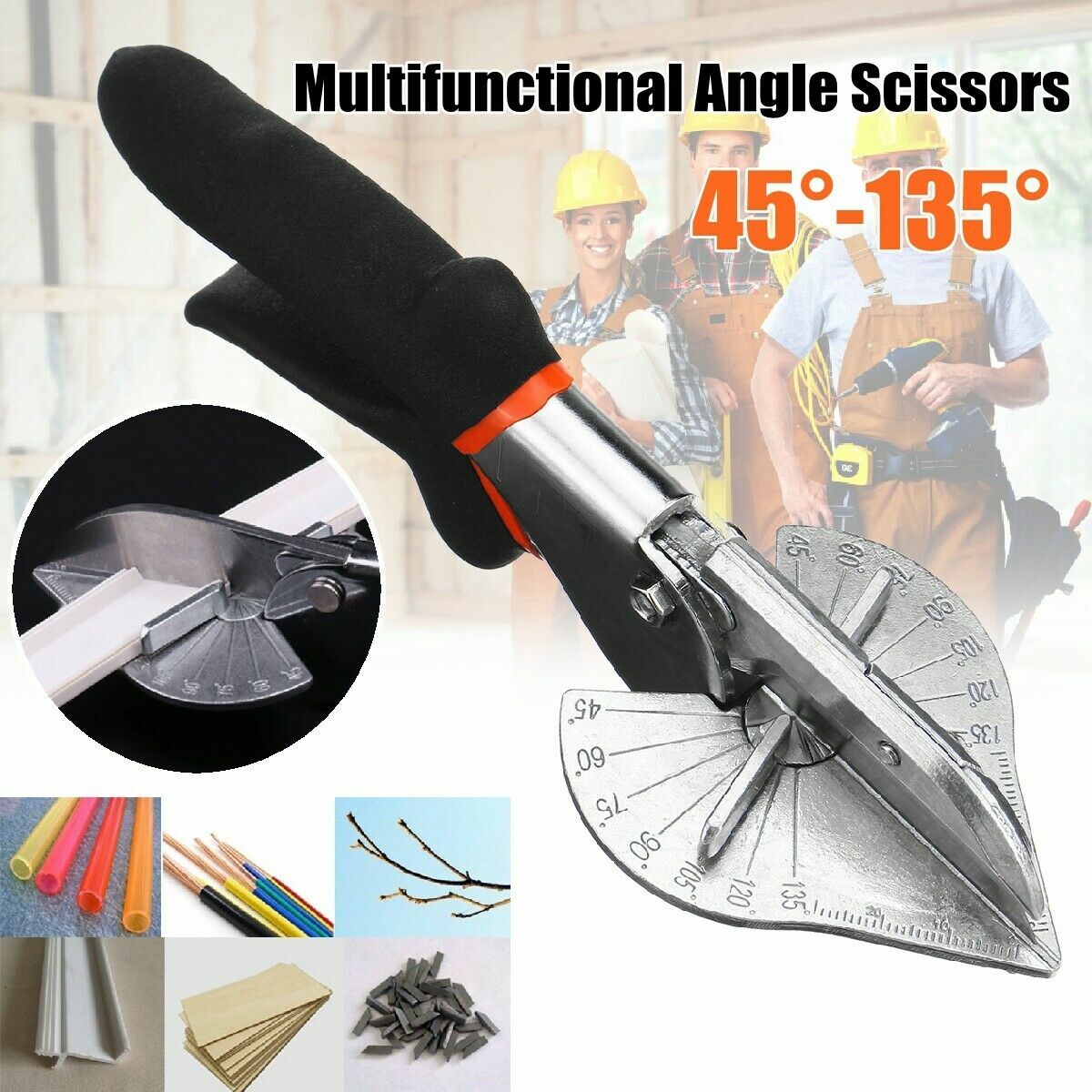 45- 135° Electrical Wire Slot Shear Buckle Mounting Multi Angle Scissors Cutter