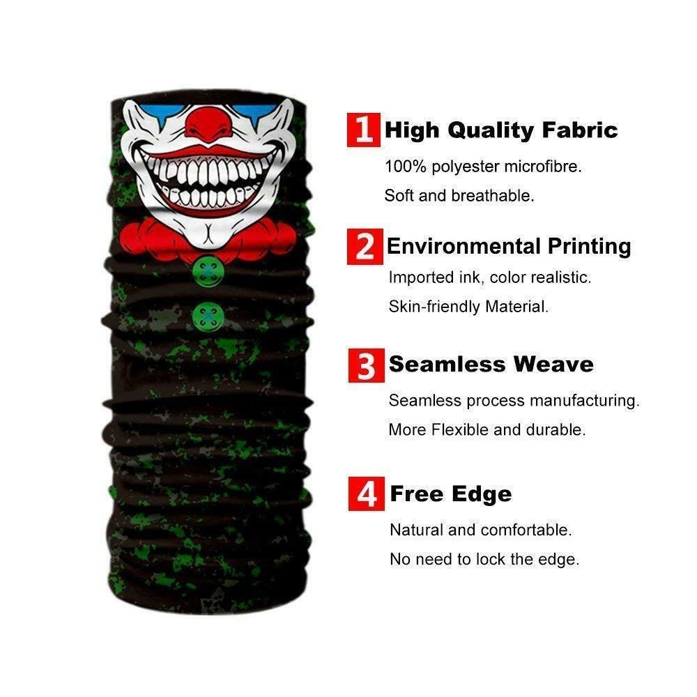 UV Protection Skull Clown Joker Balaclava Neck Gaiter Scarf Breathable Face Mask