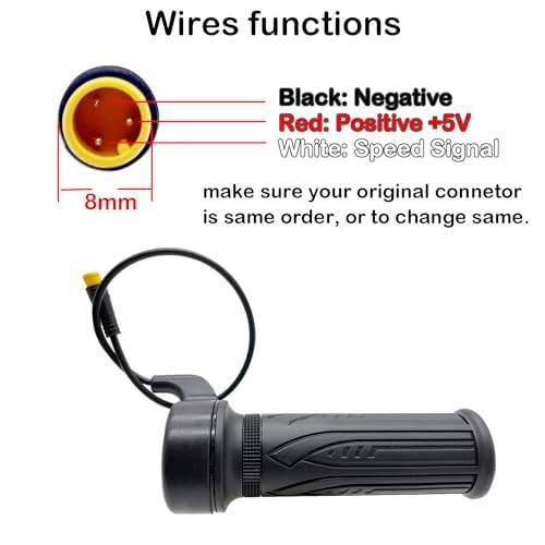 Electric Bike Full Twist Throttle, Electric Scooter 3 Pin waterproof plug