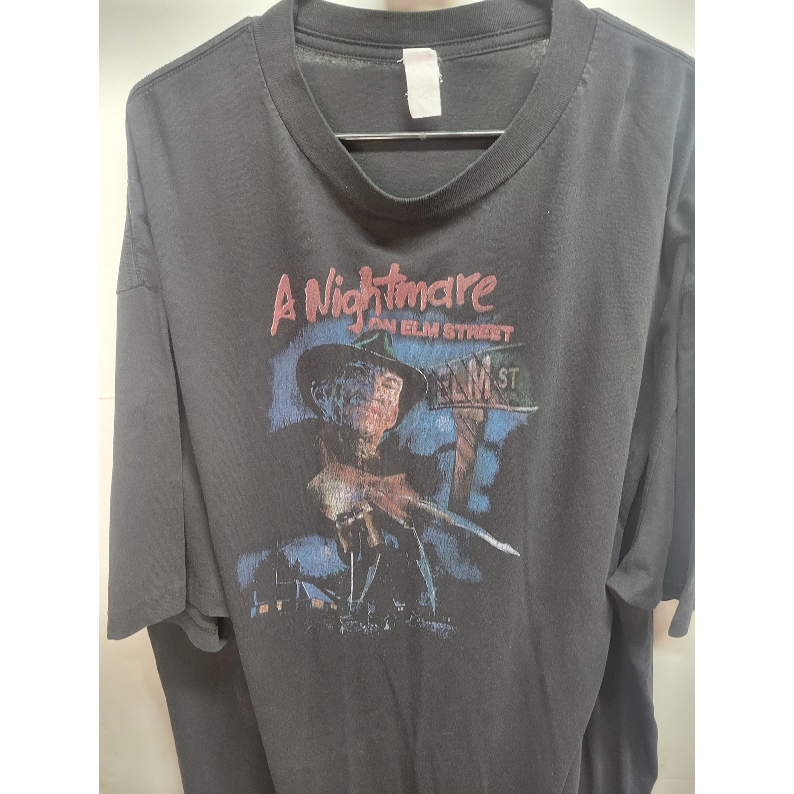 Vtg Original tag Nightmare on Elm Street Freddy Krueger Graphic T Shirt Black 4x