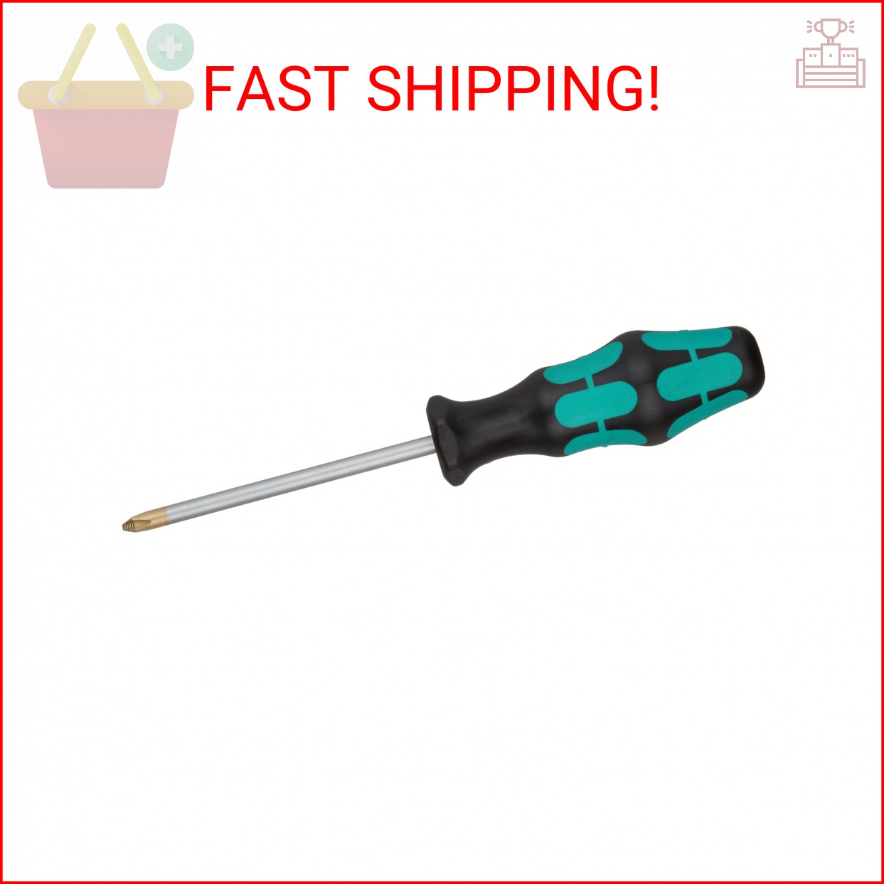 Wera 05008720001 Kraftform Plus 350 PH Phillips Screwdriver, Lasertip, PH 2 Head