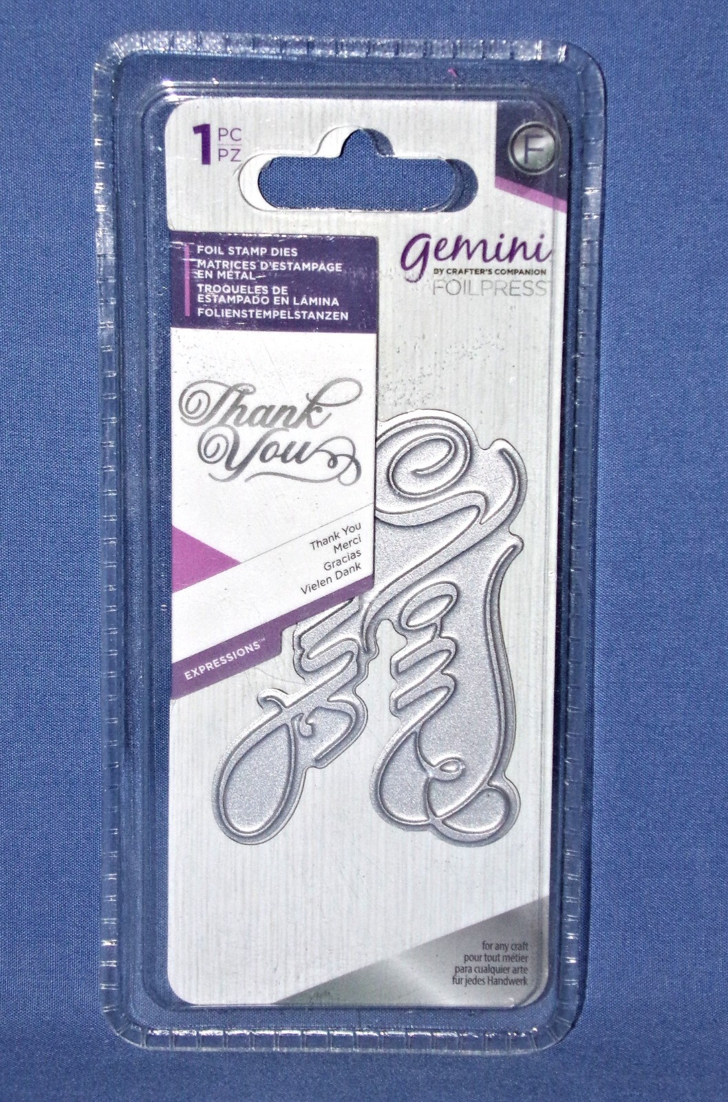 Gemini Expression Foil Press Stamp Die Thank You by Crafters Companion Free Ship