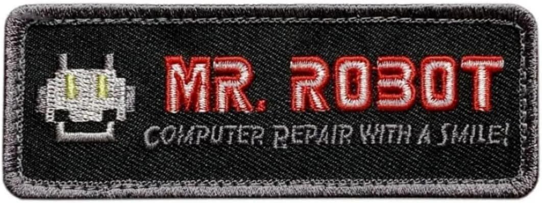 MR Robot Fsociety Computer Repair Smile Embroidered Patch -2PC Hook Back 4"X1.5"