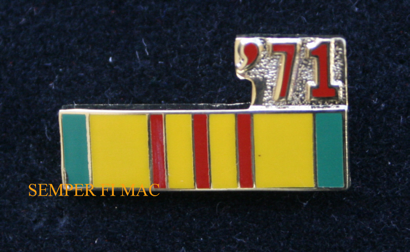 '71 VIETNAM SERVICE RIBBON HAT LAPEL PIN UP US ARMY MARINES NAVY AIR FORCE USCG