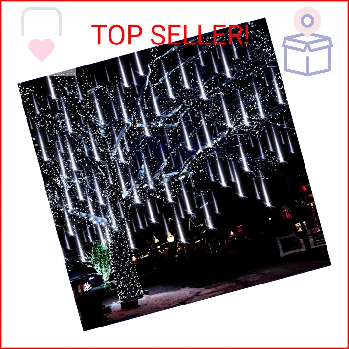 Aukora Christmas String Lights Outdoor, LED Meteor Shower Light 11.8 inch 8 Tube