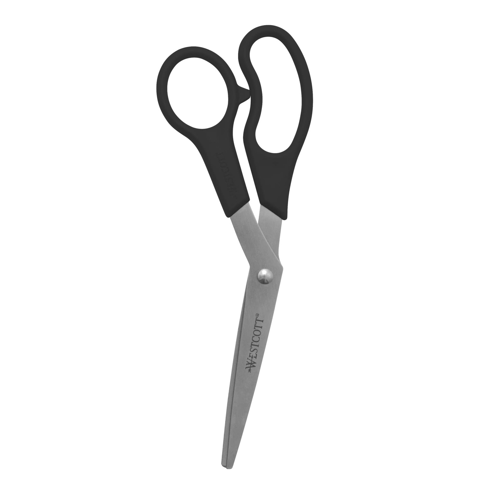 Westcott® All-Purpose Value Stainless Steel Scissors, 8", Bent, True, Black