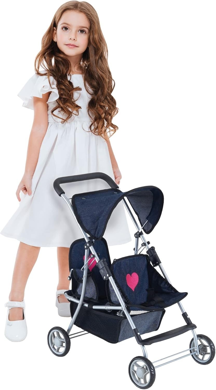 Toddler Toy Stroller with Retractable Canopy