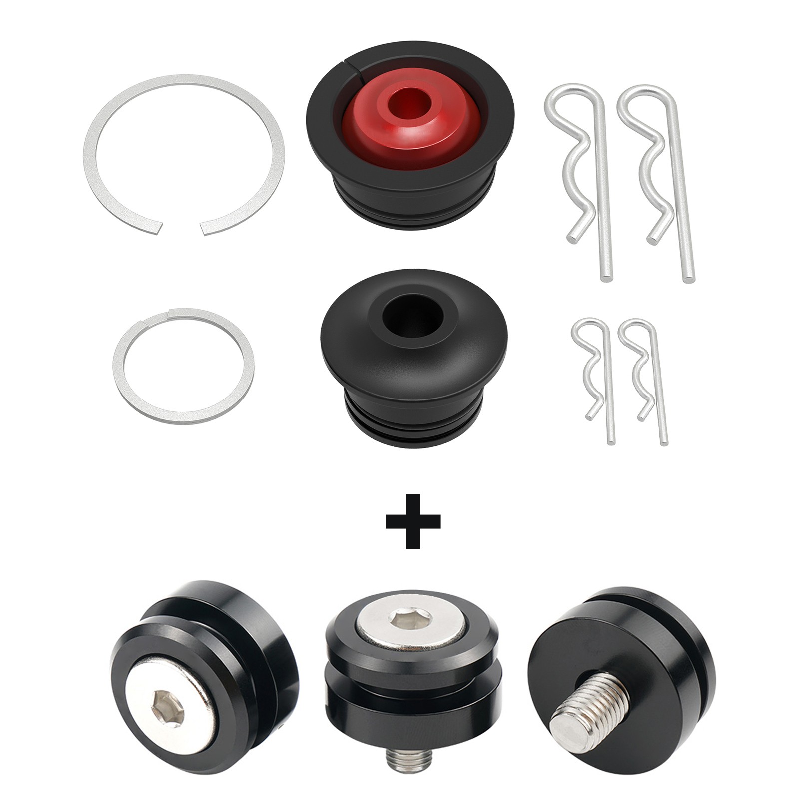 BEVINSEE Spherical Shifter Cable Bushing & Base Bushing For Honda Civic 07-11