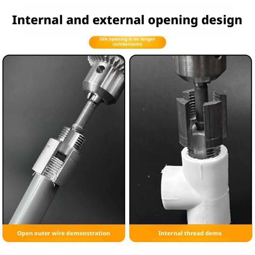 Integrated Internal External Pipe ThreadingTool PVC Pipe Threader Kit 2pc/set