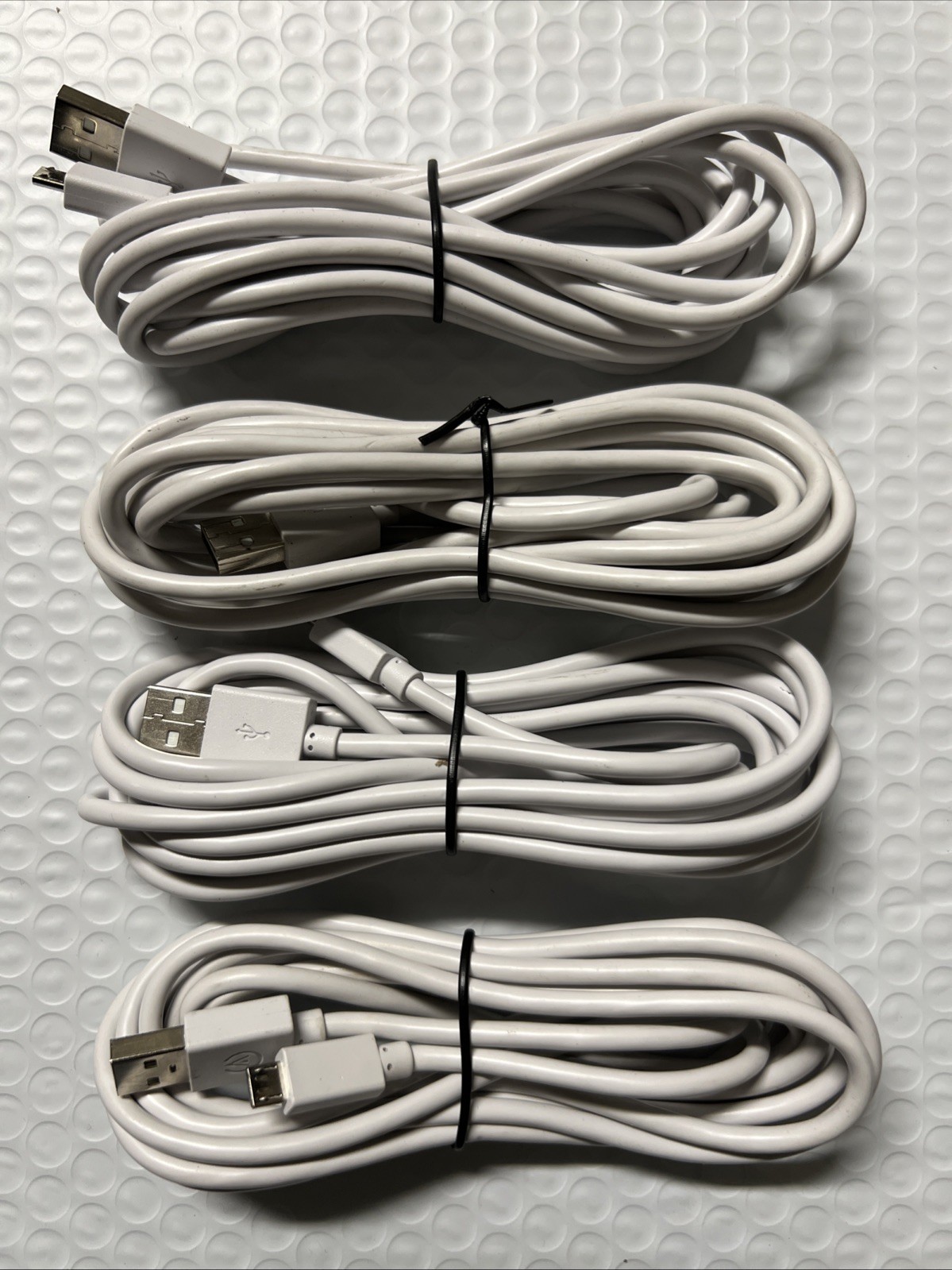 4X Original POWER A Micro USB Charging Cable for Xbox One Controller 10ft white