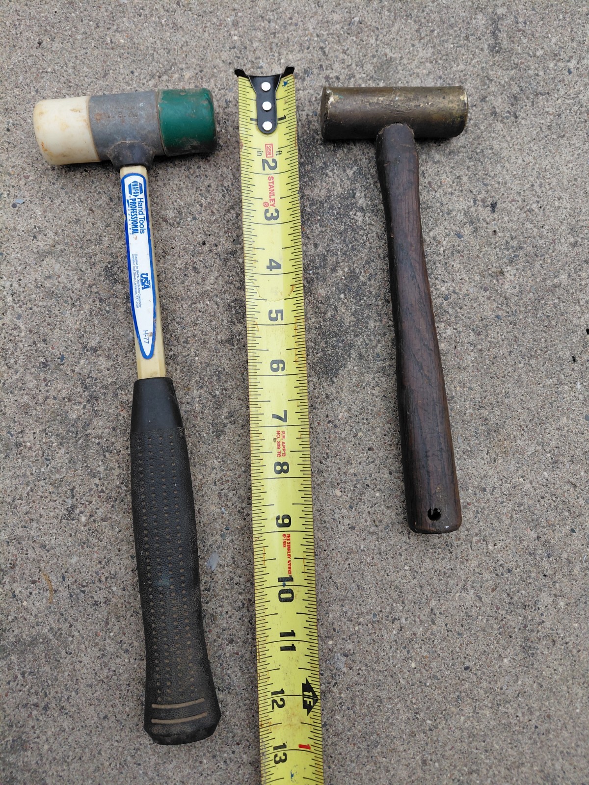 Vintage Hammer Set - NAPA USA Professional Dual-Face Mallet & Solid Brass Mallet