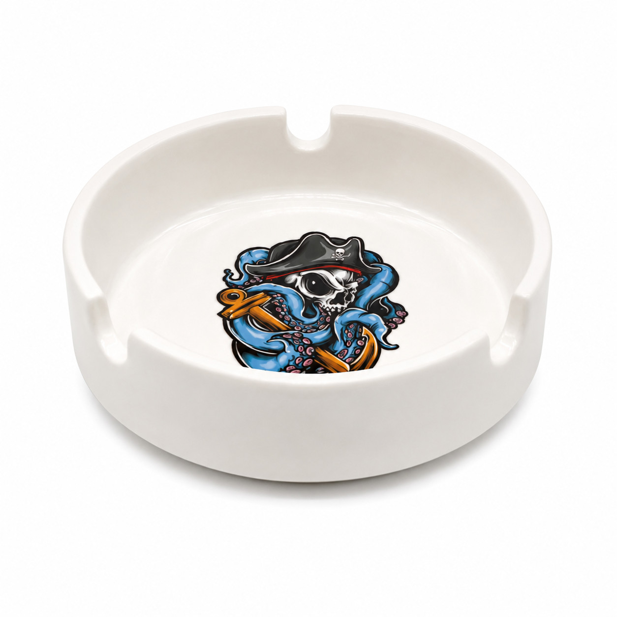 SMOKING ESSENTIALS KIT | 3 PIECES | CERAMIC | 1 COUNT | PIRATE SKULL DESIGN