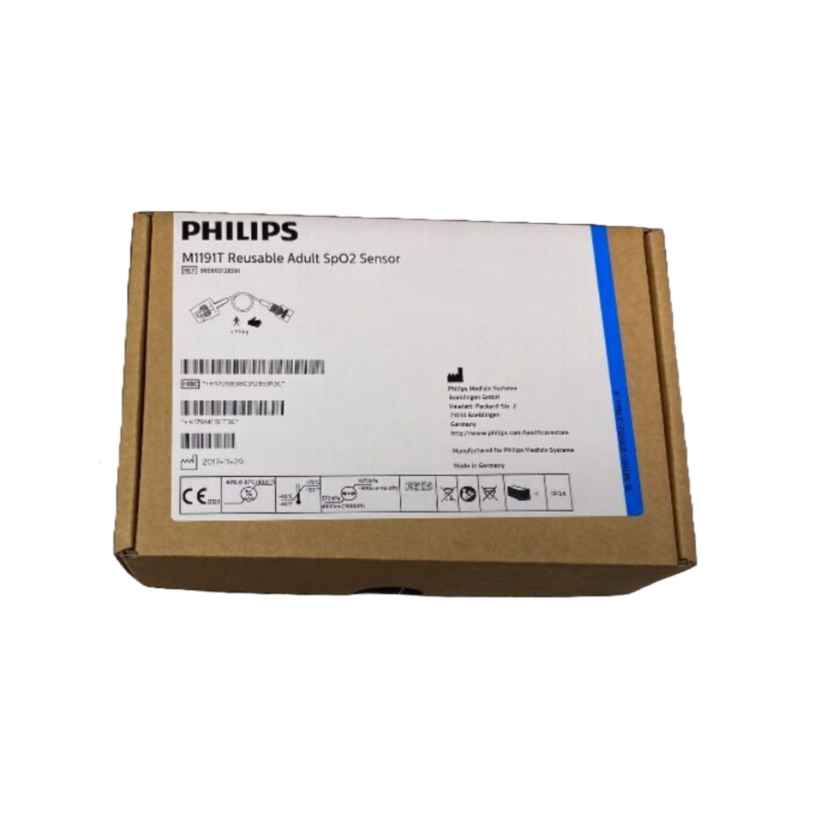 Philips, M1191T, Reusable Adult SpO2 Soft Sensor with Mid-Point Connector