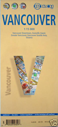 NEW~2007~MAP OF VANCOUVER, Canada~ Index & City Details +Sky Train & Sea Bus Map