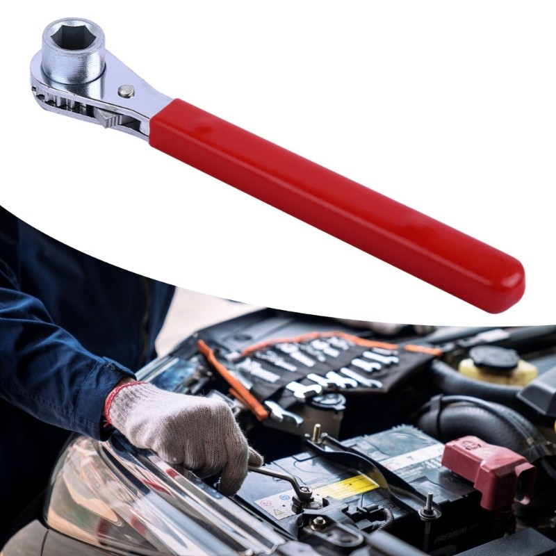 Multipurpose Ratcheting Tool for 10mm 0.4in Top Post Battery Terminals
