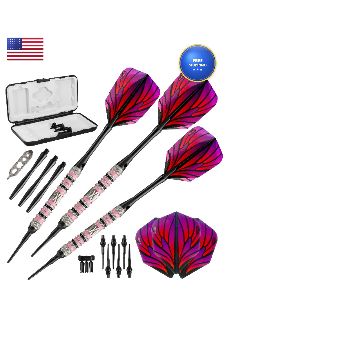 Viper By Gld Products Wings 80 Tungsten Soft Tip Darts Storage/Travel Case 16