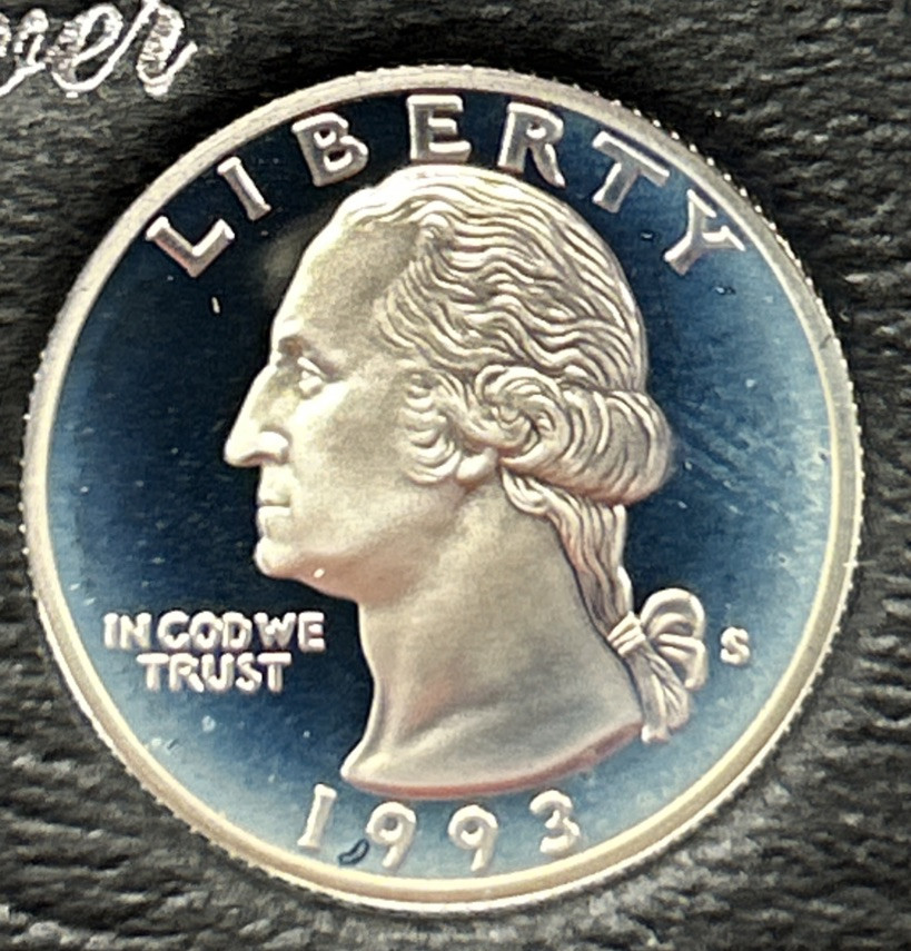 1993 S Proof Silver Washington Quarter From Proof Set