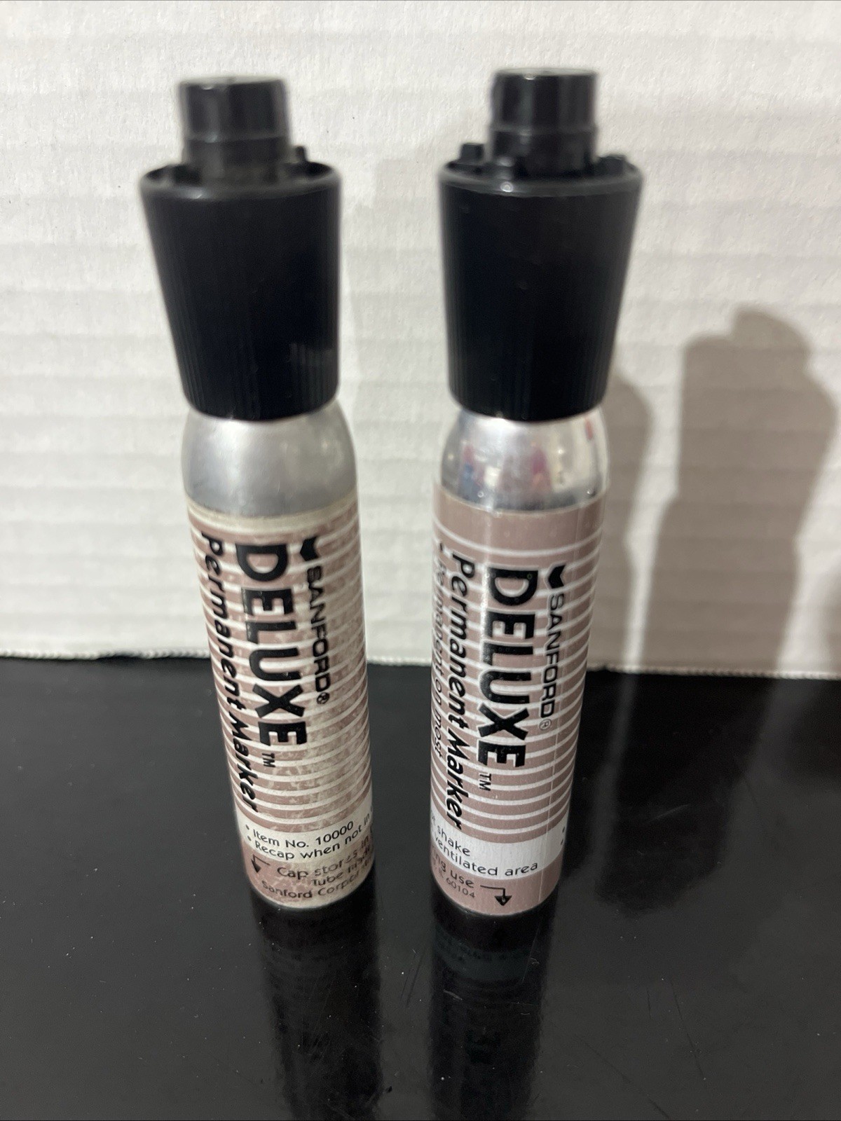 Sanford's Permanent Marker Deluxe Black Metal 10000 Qty of 2 Strong Odor NOS