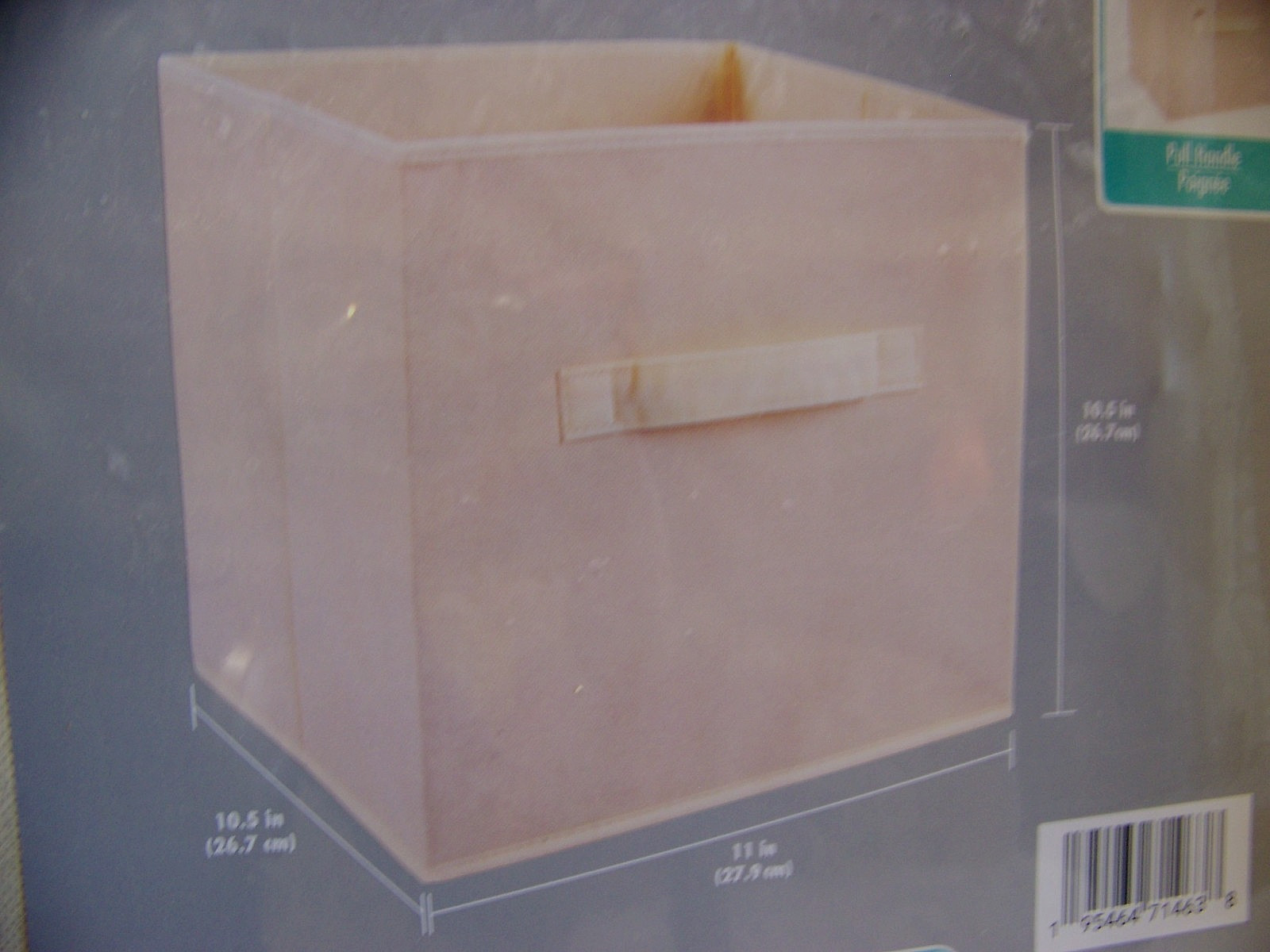 Closet Essentials Collapsible Storage Container 10.5" Square. Handles Tan NEW.
