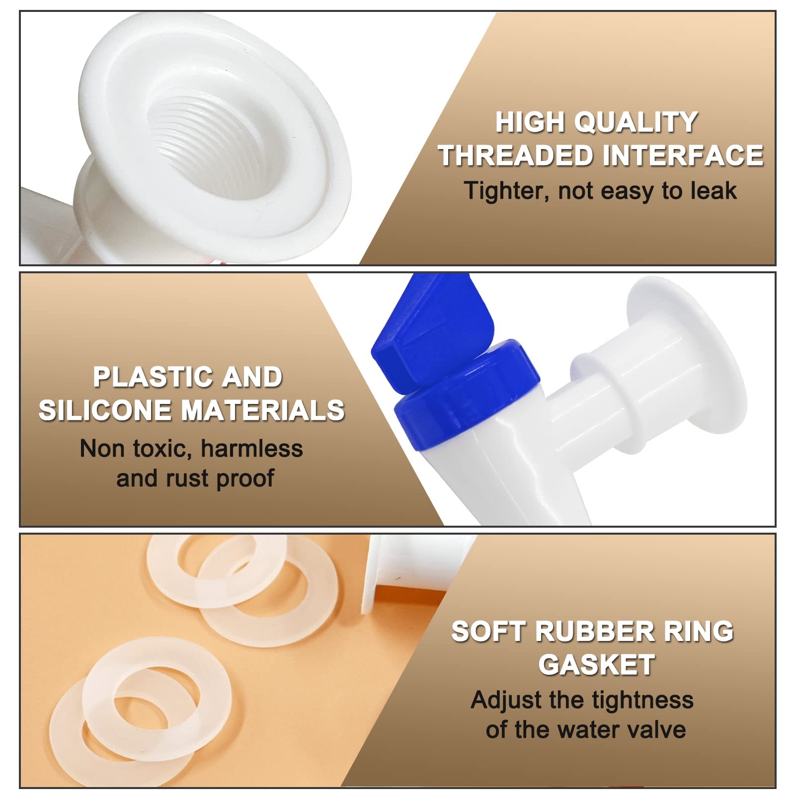 Replacement Cooler Faucet 2 Blue Internal Thread Plastic Spigot for Water Cooler