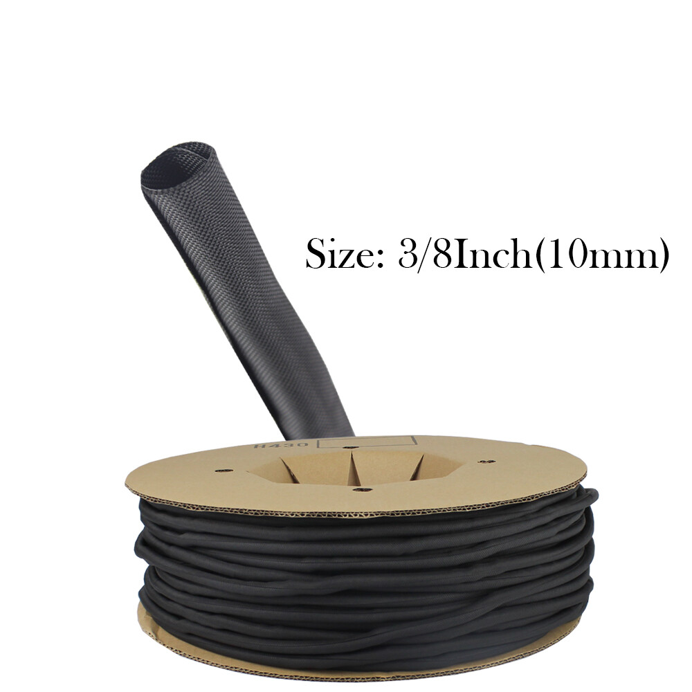 Black Self Wrapping Braided Split Wire Loom Cable Sleeve Harness Protector Lot