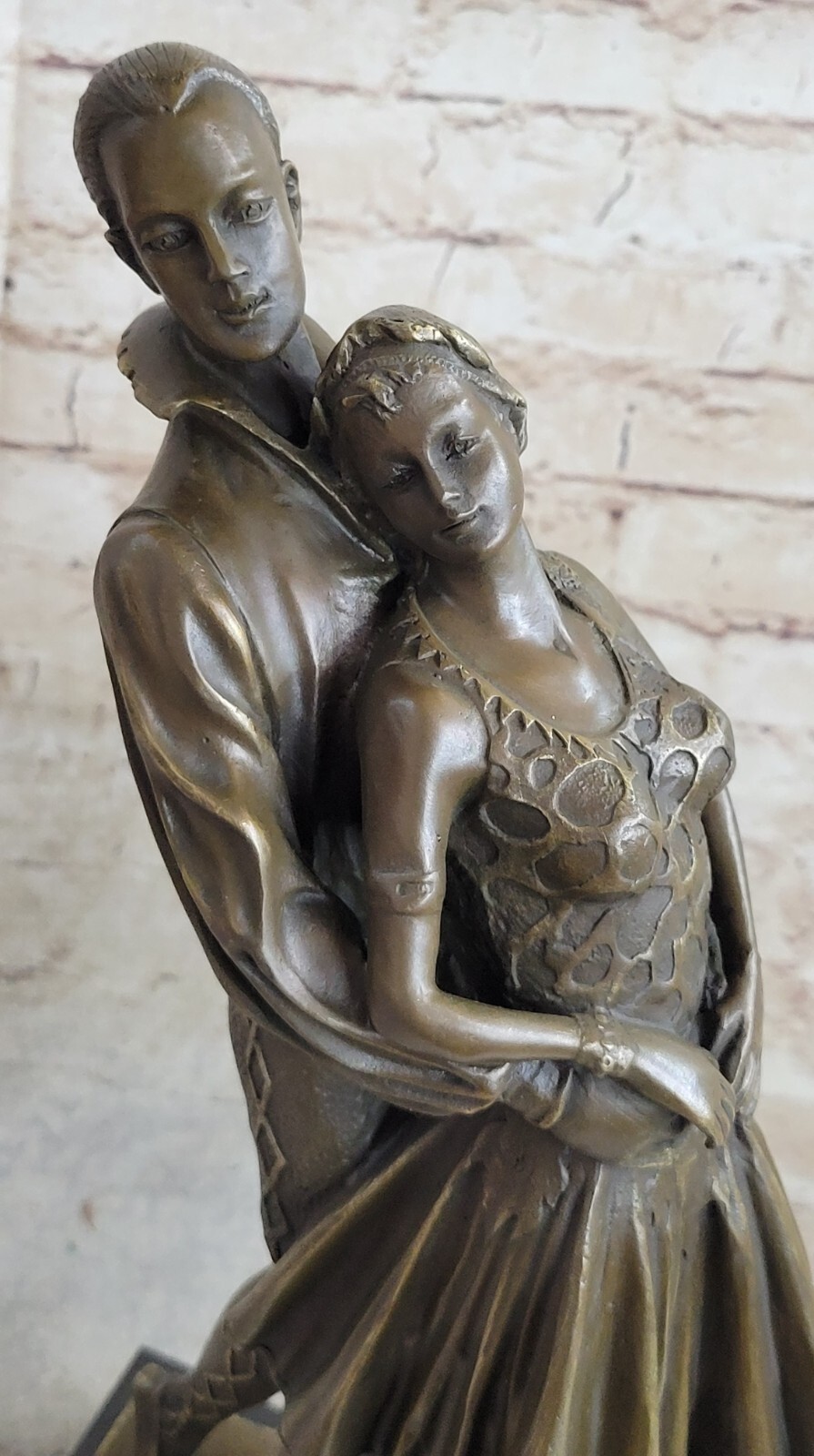 Art Deco Romantic Couple Dancing by Romanian Artist Chiparus Bronze Sculpture