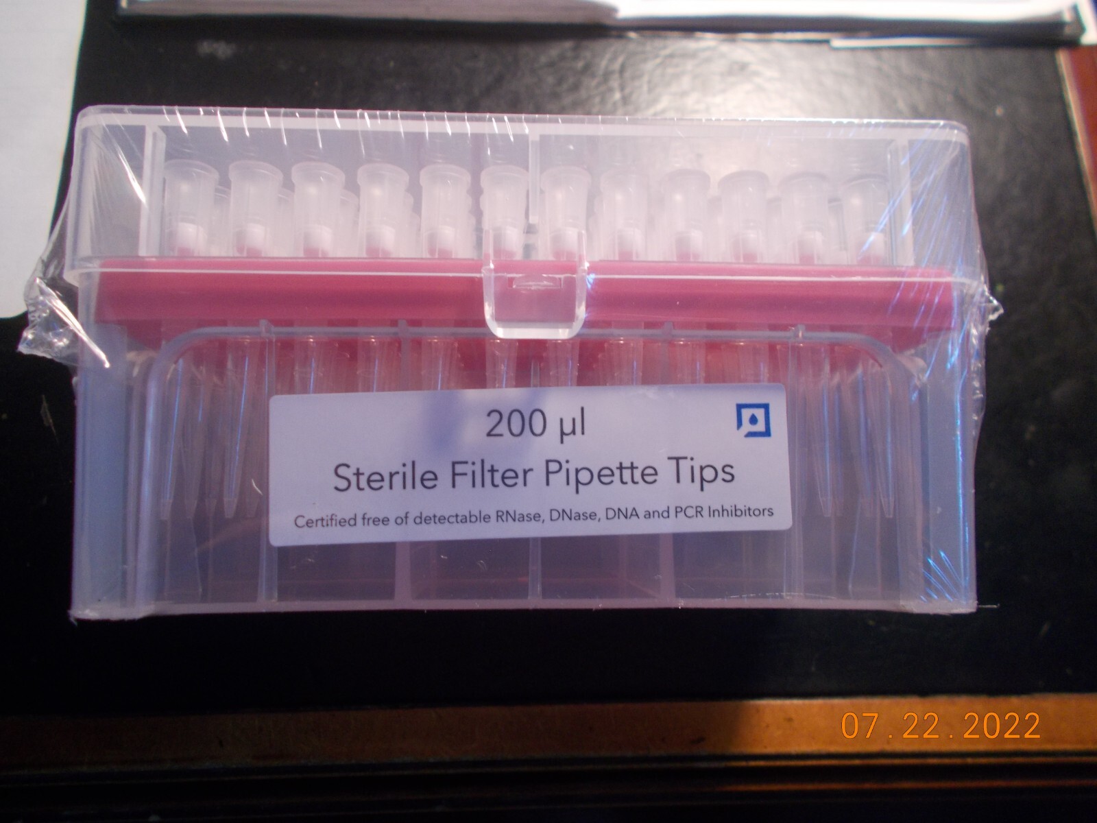 New Sealed Case of 96 Sterile Filter Pipette Tips, 200ul