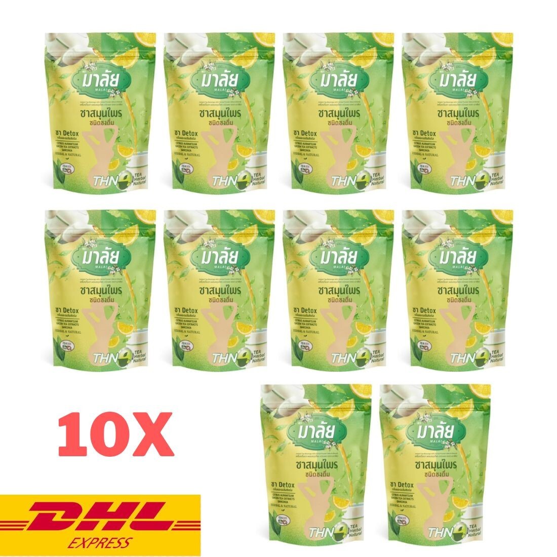 10x Malai (Malee) Tea Powder Instant Thai Herbal Natural Weight Management