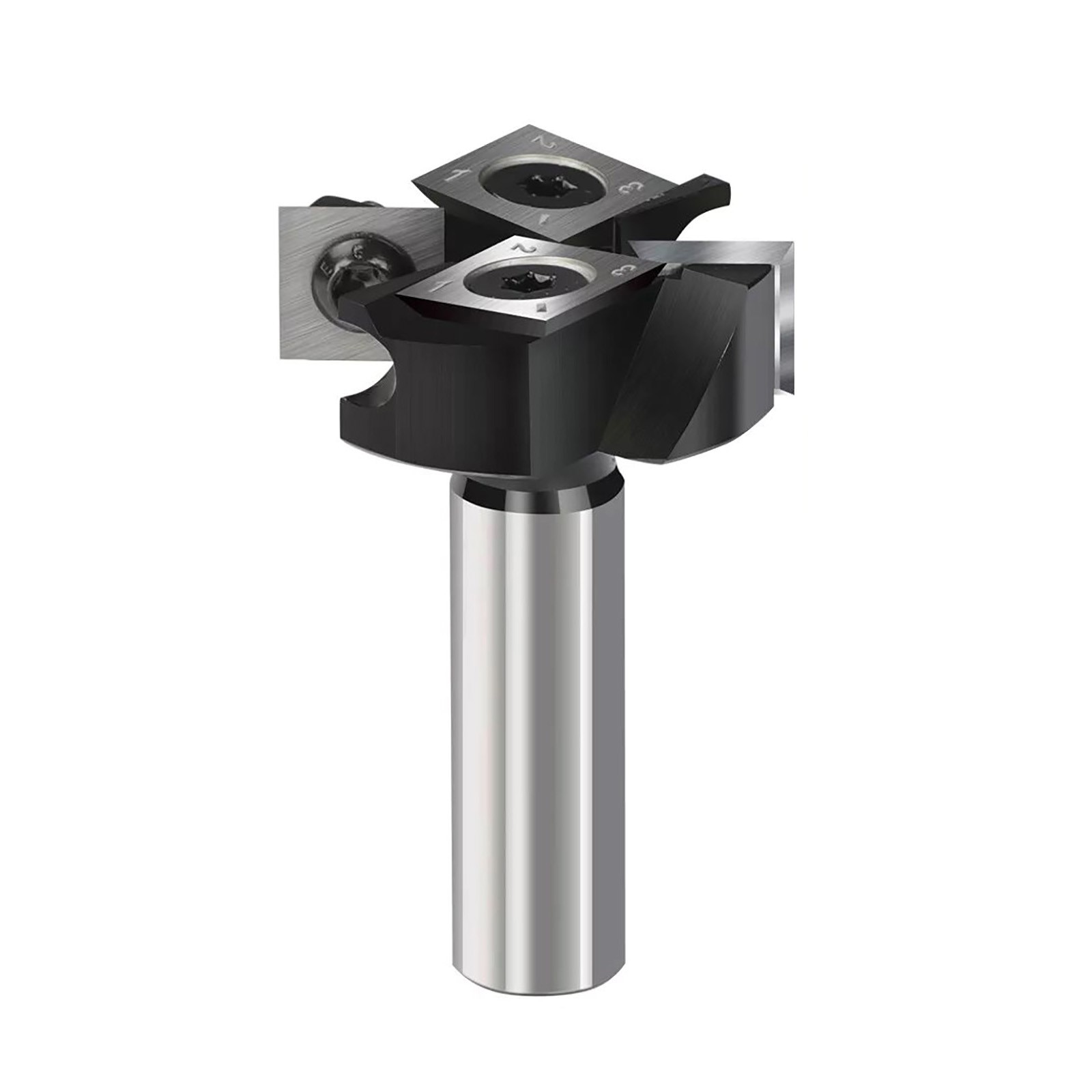 CNC Four Blade Cutter Router Bit 1/2" Shank 2+2 Inserts Cutter Planing Bit