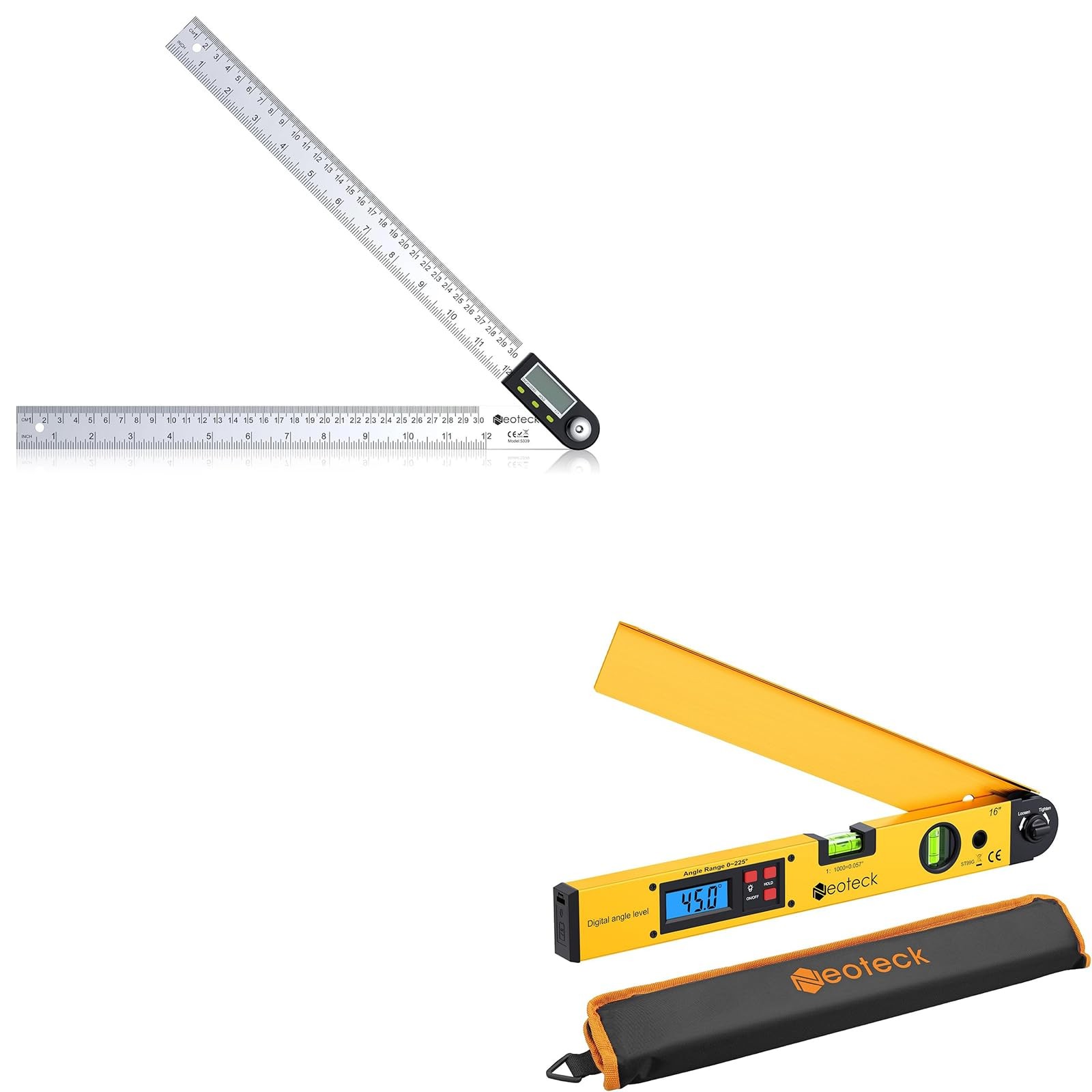 Neoteck 12" Digital Angle Ruler + 16" Finder
