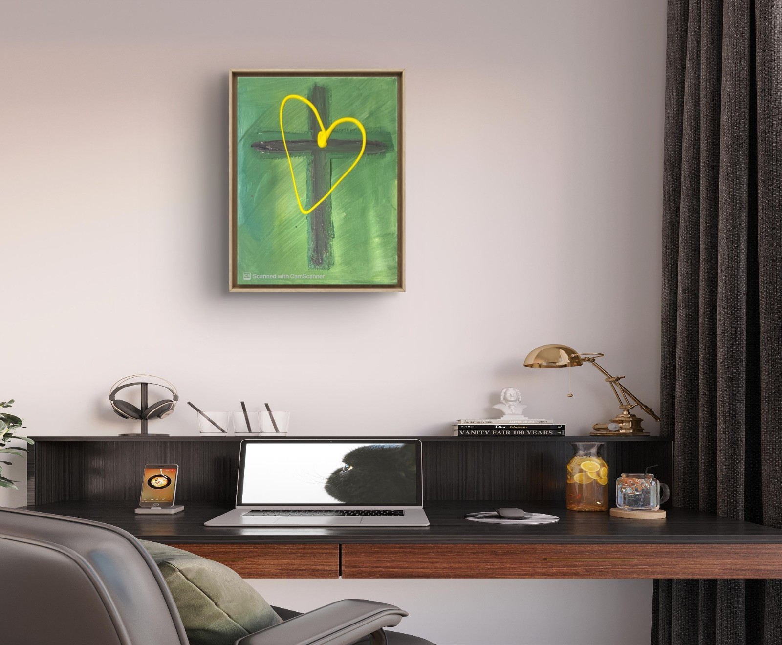 BLESSED#1228A Cross Easter 11x14 Original Canvas Abstract Art