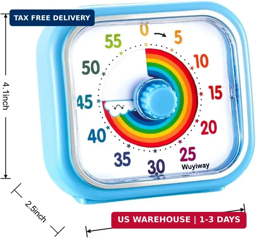 Visual Timer for Kids and Adults, Rainbow Disk 60 Minute Countdown Pomodoro Time
