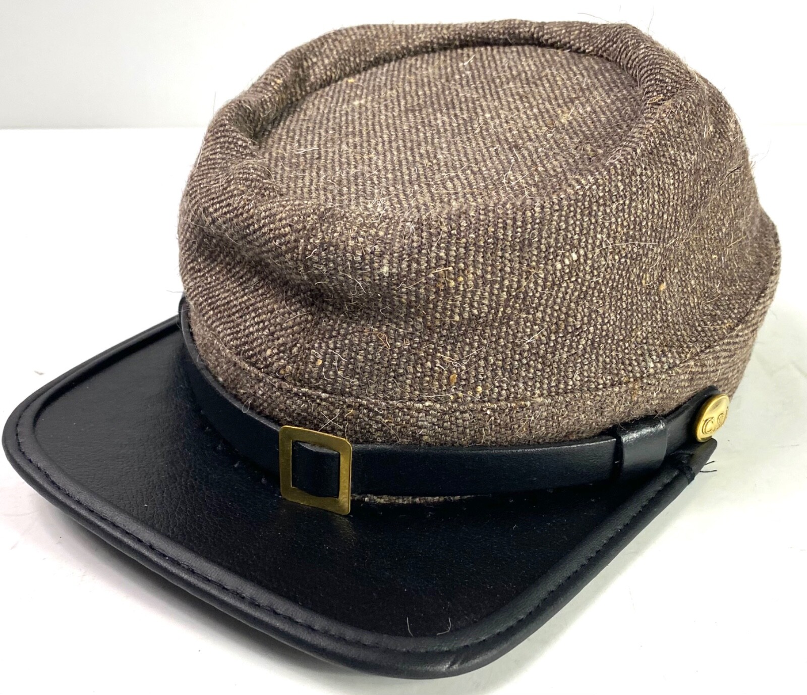 CIVIL WAR CSA CONFEDERATE BUTTERNUT JEAN WOOL KEPI FORAGE CAP HAT-LARGE