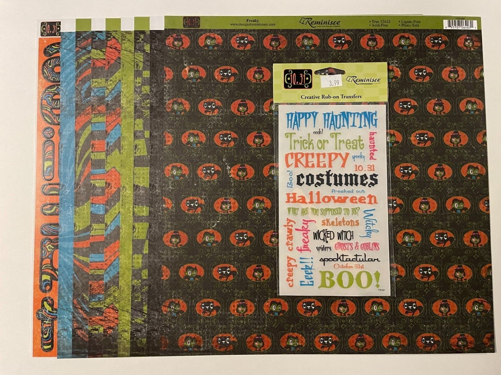 REMINISCE HALLOWEEN "10.31" COLLECTION 12X12 DS HEAVY PAPERS AND RUB-ONS