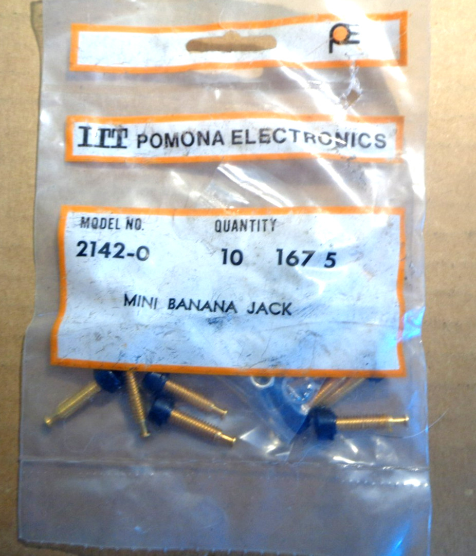 New - 1 Pack of 10 Pcs of Pomona 2142-0 Mini Banana- Jack In Sealed Bag - Black