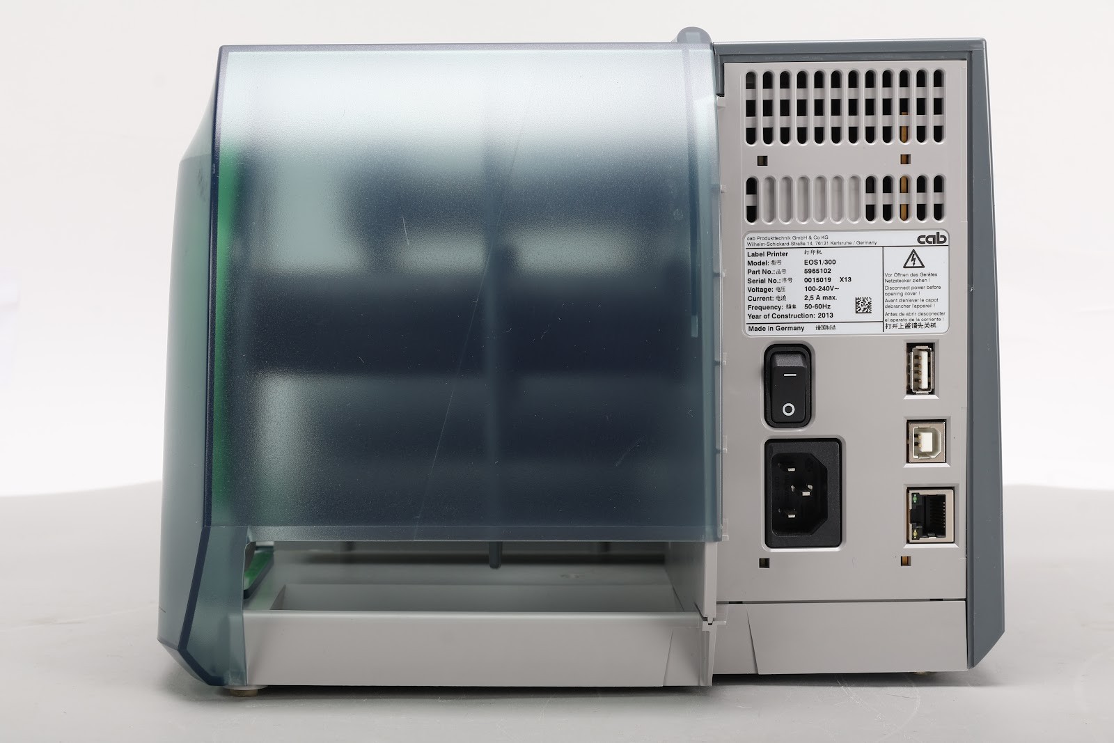 Cab EOS1/300 Touchscreen LCD Display Barcode Label Printer Compact Spaces AS IS