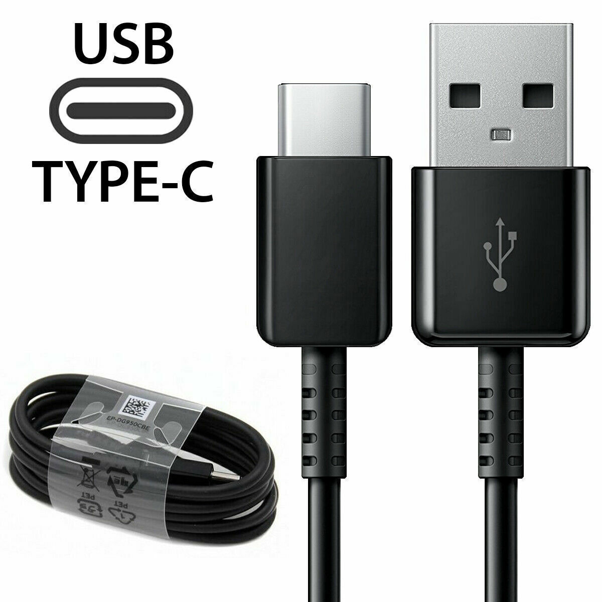 Universal 3FT Type-C Charging Cable Cord + Fast Wall Charger Plug For Samsung