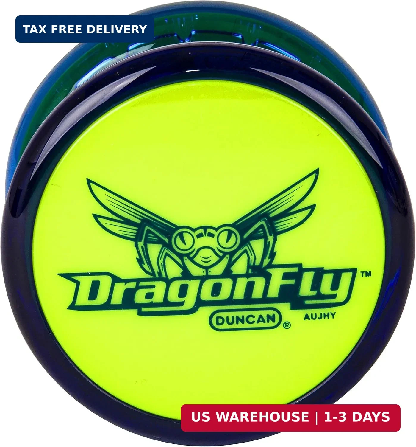 Duncan Dragonfly Yo-Yo -Blue with Green Cap, Pack of 1